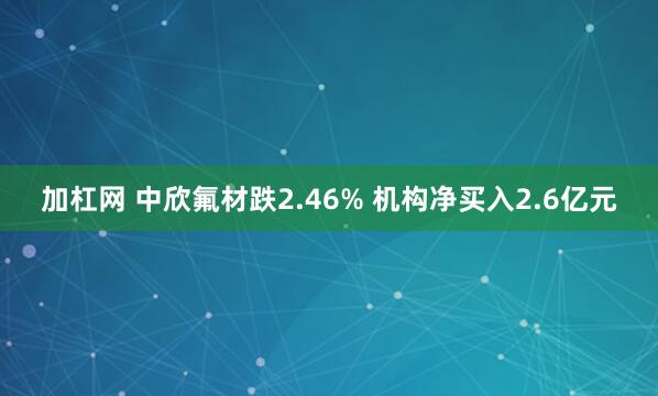 加杠网 中欣氟材跌2.46% 机构净买入2.6亿元